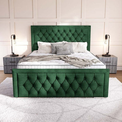 Valencia Upholstered Ottoman Bed - Emerald Coniston