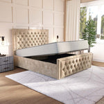 Valencia Upholstered Ottoman Bed - Mink Coniston