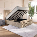 Valencia Upholstered Ottoman Bed - Mink Coniston