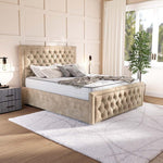 Valencia Upholstered Ottoman Bed - Mink Coniston