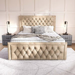 Valencia Upholstered Ottoman Bed - Mink Coniston