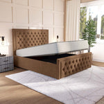 Valencia Upholstered Ottoman Bed - Mink Naples