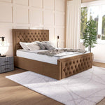 Valencia Upholstered Ottoman Bed - Mink Naples