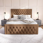 Valencia Upholstered Ottoman Bed - Mink Naples