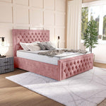 Valencia Upholstered Ottoman Bed - Pink Coniston