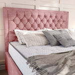Valencia Upholstered Ottoman Bed - Pink Coniston