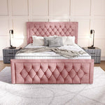 Valencia Upholstered Ottoman Bed - Pink Coniston