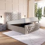 Valencia Upholstered Ottoman Bed - Seal Grey Naples