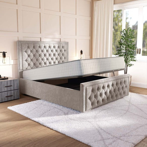 Valencia Upholstered Ottoman Bed - Seal Grey Naples