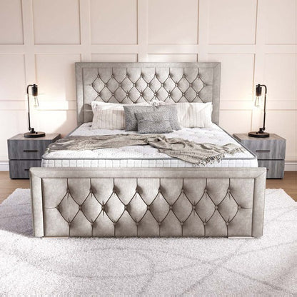 Valencia Upholstered Ottoman Bed - Seal Grey Naples