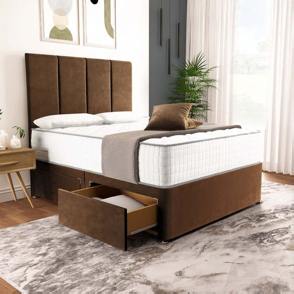 Victoria Divan Bed - Mocca Plush Velvet