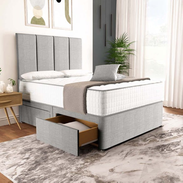 Victoria Divan Bed - Silver Linoso
