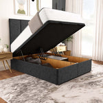 Victoria Ottoman Divan Bed - Black Chenille
