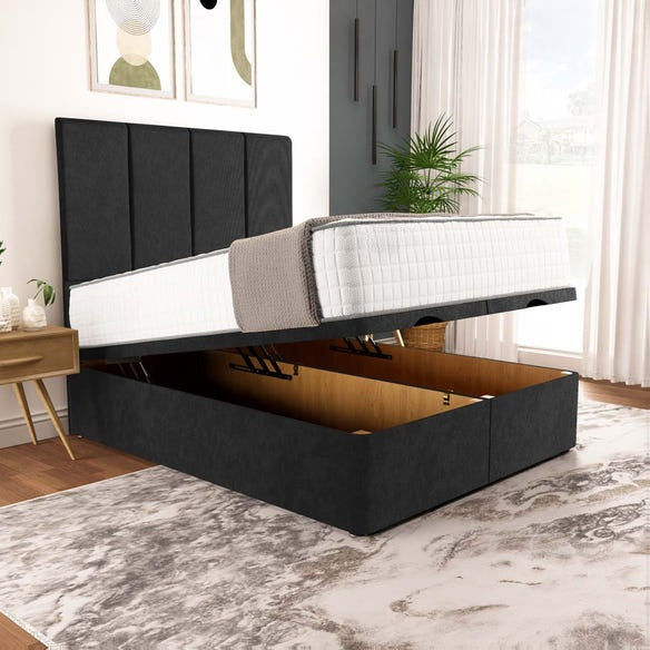 Victoria Ottoman Divan Bed - Black Naples