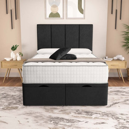 Victoria Ottoman Divan Bed - Black Naples