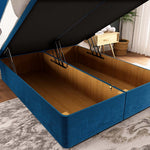 Victoria Ottoman Divan Bed - Blue Plush Velvet