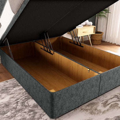 Victoria Ottoman Divan Bed - Charcoal Chenille