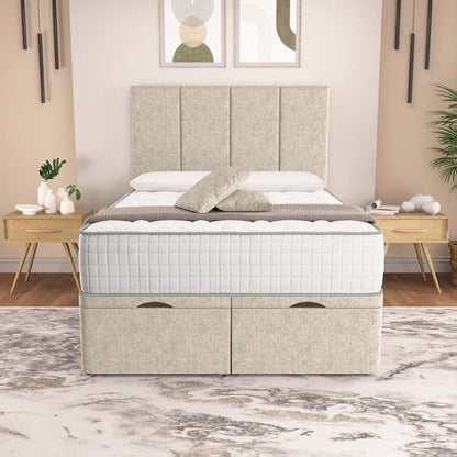 Victoria Ottoman Divan Bed - Cream Naples