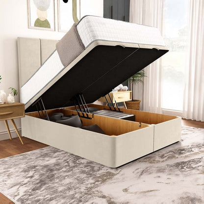 Victoria Ottoman Divan Bed - Cream Plush Velvet