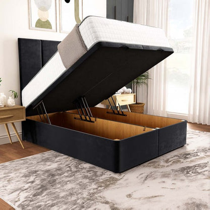Victoria Ottoman Divan Bed - Mink Plush Velvet