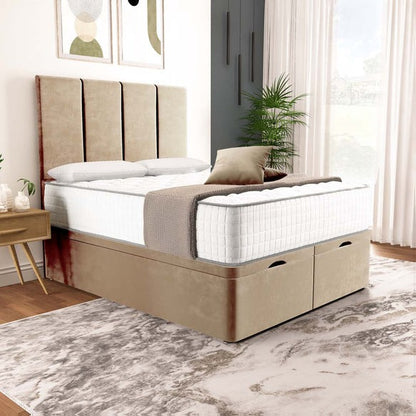 Victoria Ottoman Divan Bed - Mink Plush Velvet