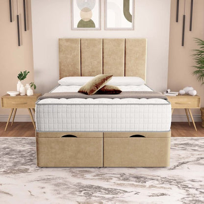 Victoria Ottoman Divan Bed - Mink Plush Velvet