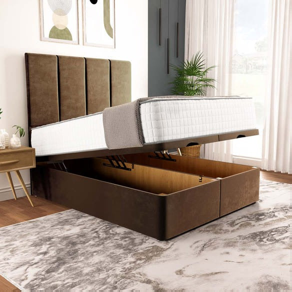 Victoria Ottoman Divan Bed - Mocca Plush Velvet