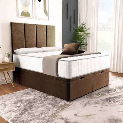 Victoria Ottoman Divan Bed - Mocca Plush Velvet