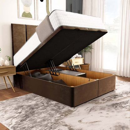 Victoria Ottoman Divan Bed - Mocca Plush Velvet