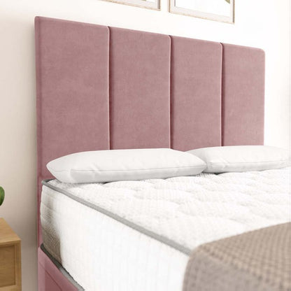 Victoria Ottoman Divan Bed - Pink Plush Velvet