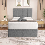 Victoria Ottoman Divan Bed - Silver Chenille