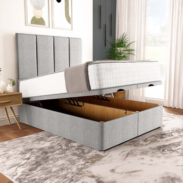 Victoria Ottoman Divan Bed - Silver Linoso