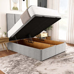 Victoria Ottoman Divan Bed - Silver Linoso