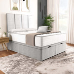Victoria Ottoman Divan Bed - Silver Linoso