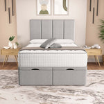 Victoria Ottoman Divan Bed - Silver Linoso