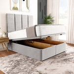 Victoria Ottoman Divan Bed - Silver Plush Velvet