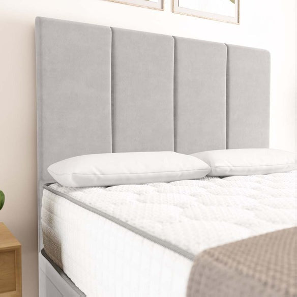 Victoria Ottoman Divan Bed - Silver Plush Velvet