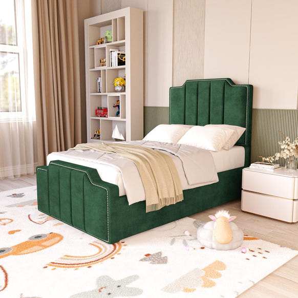 Washington Kids Upholstered Bed - Emerald Coniston