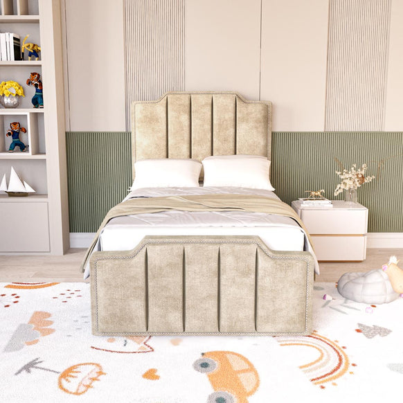 Washington Kids Upholstered Bed - Mink Coniston
