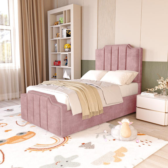 Washington Kids Upholstered Bed - Pink Coniston