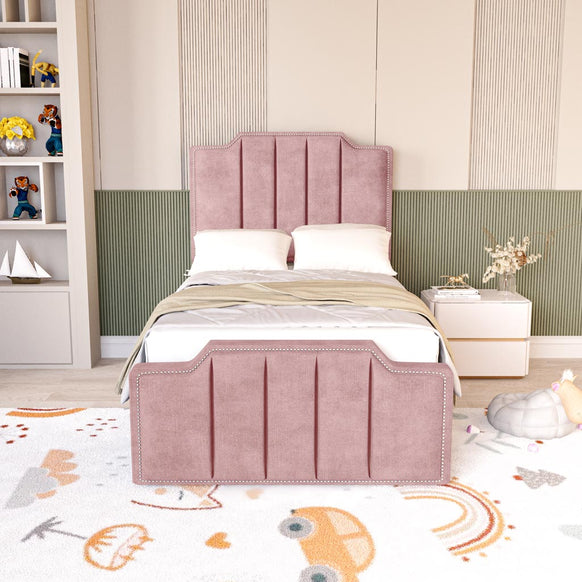 Washington Kids Upholstered Bed - Pink Coniston