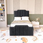 Washington Kids Upholstered Bed - Black Plush Velvet