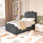 Washington Kids Upholstered Ottoman Bed - Charcoal Coniston