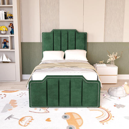 Washington Kids Upholstered Ottoman Bed - Emerald Coniston