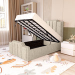 Washington Kids Upholstered Ottoman Bed - Cream Chenille