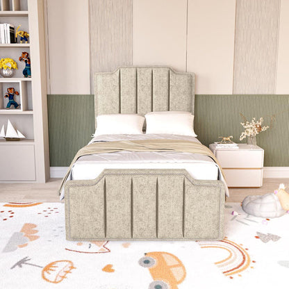 Washington Kids Upholstered Ottoman Bed - Cream Chenille