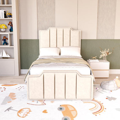 Washington Kids Upholstered Ottoman Bed - Cream Naples