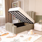 Washington Kids Upholstered Ottoman Bed - Mink Plush Velvet