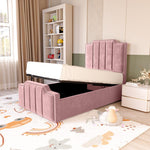 Washington Kids Upholstered Ottoman Bed - Pink Plush Velvet