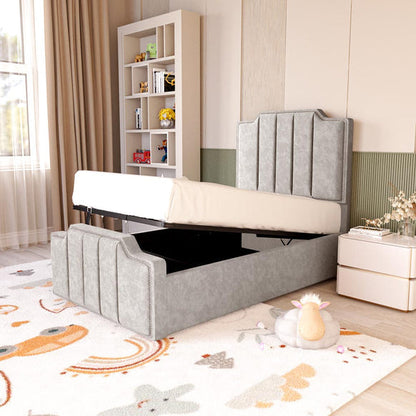 Washington Kids Upholstered Ottoman Bed - Seal Grey Naples